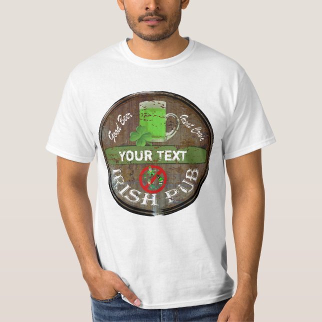 Camiseta Sinal irlandês personalizado engraçado do bar (Frente)