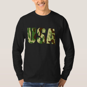 Camiseta Sinal khaki da camuflagem dos EUA