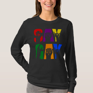 Camiseta Sinal Language Hand Asl Diga Gay Lgbt Direto Flóri