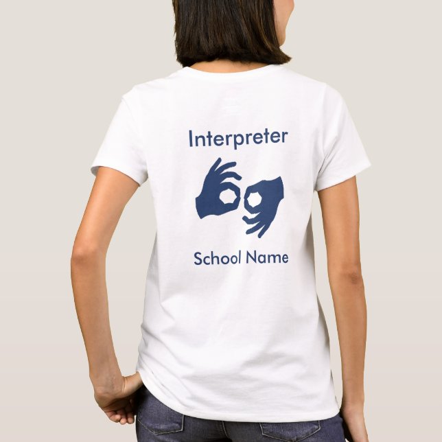 Camiseta Sinal Language Interpreter T-Shirt - Marinho Azul (Verso)