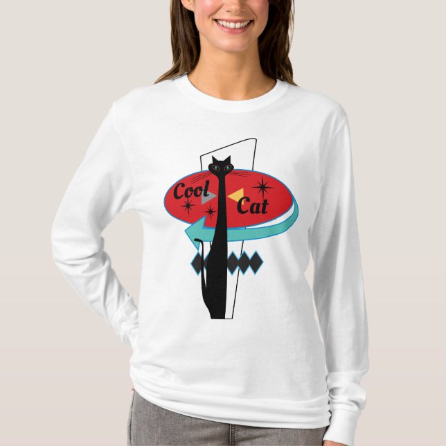 Camiseta Sinal legal MCM do gato da era atômica retro (Frente)