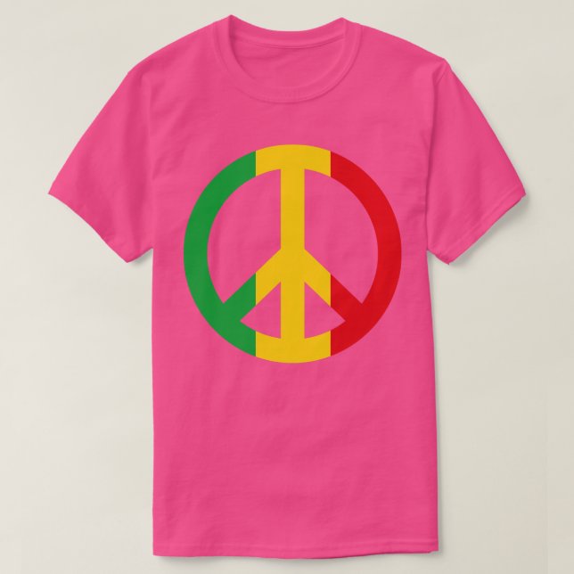 Camiseta Sinal Peace Rasta (Frente do Design)