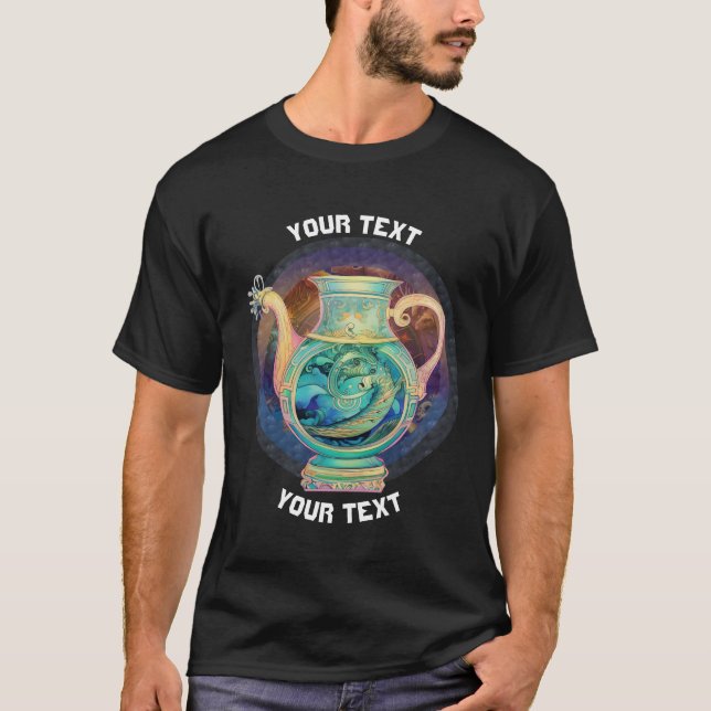 Camiseta SINAL PERSONALIZADO DE ZODIAC Aquarius (Frente)