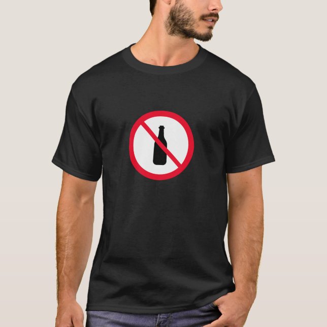 Camiseta Sinal Sem Álcool | T-Shirt escuro básico (Frente)