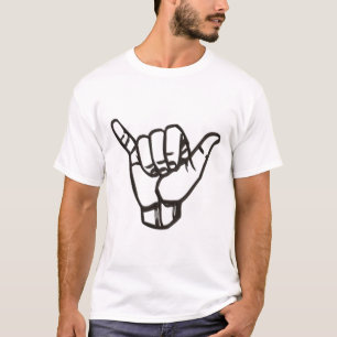 Camiseta Sinal Shaka Pendurado Boas Vibrações Retro Solto H