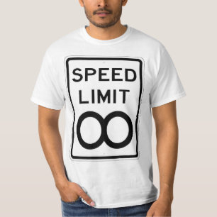 Camiseta Sinal T-Shirt de Limite de Velocidade MPH Ilimitad