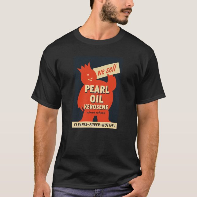 Camiseta Sinal vintage de querosene de óleo Pearl (Frente)