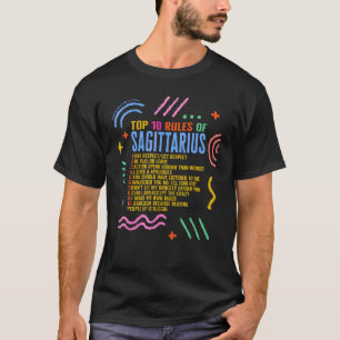 Camiseta Sinal Zodíaco 10 Regras Mais Importantes Do Sagitá