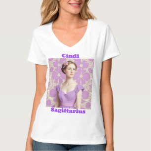 Camiseta Sinal Zodíaco com nome personalizado feminino