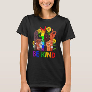 Camiseta Sinalização em Língua de Sinais Arco-íris Seja Gen