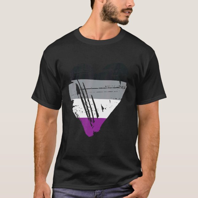 Camiseta Sinalizador 1 do Coração do Orgulho Asexual (Frente)