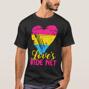Camiseta Sinalizador 1 Pansexual do Amor Larga e Líquida do