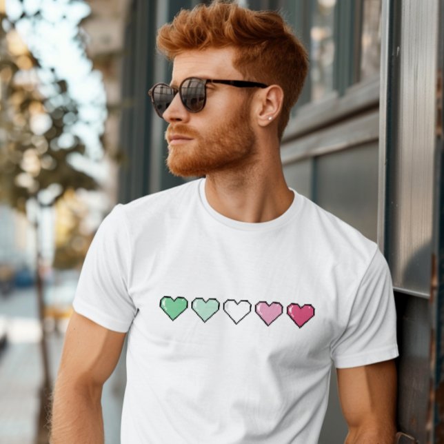 Camiseta Sinalizador Abrosexual Pixel Heart (Criador carregado)