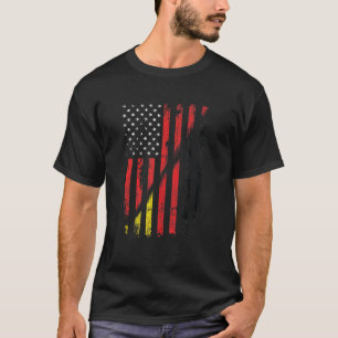 Camiseta Sinalizador Alemão Americano Estilo Retroativo Usa