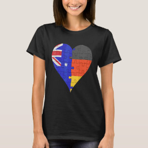 Camiseta Sinalizador Alemão Australiano Heart
