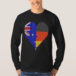Camiseta Sinalizador Alemão Australiano Heart