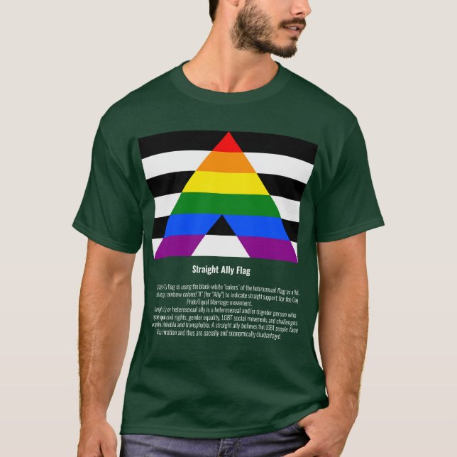Camiseta Sinalizador Ally do hetero #tee #LGBTQ+ (Frente)