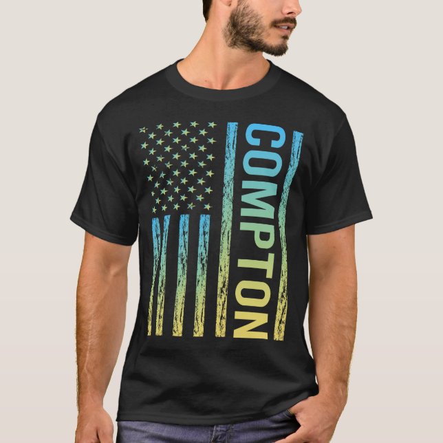 Camiseta Sinalizador amarelo azul - Compton (Frente)