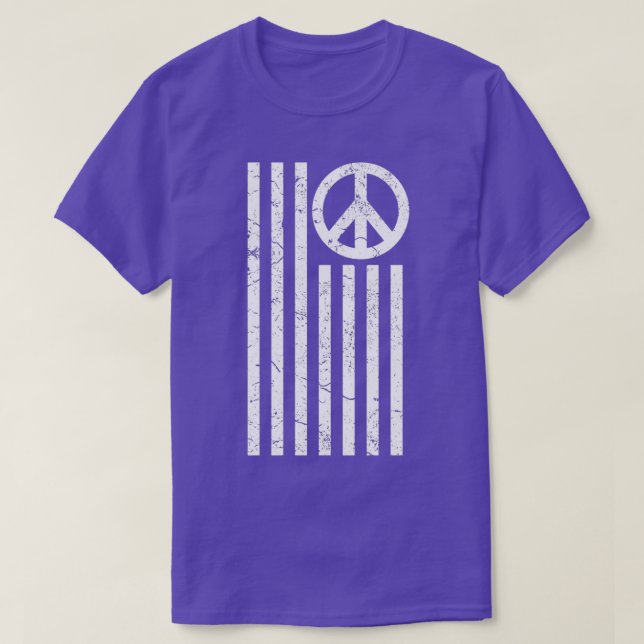 Camiseta Sinalizador Americano com Sinal de Paz (2) (Frente do Design)