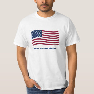 Camiseta Sinalizador Americano com Slogan Personalizado