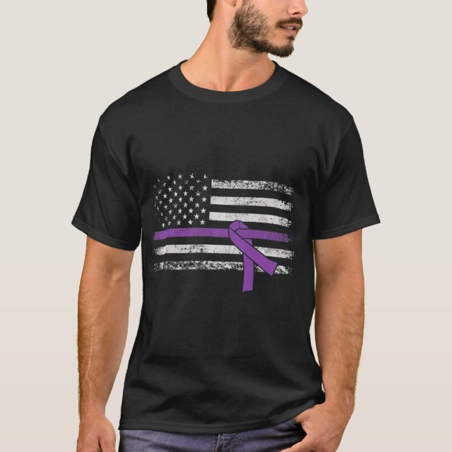 Camiseta Sinalizador Americano de Sensibilização do câncer  (Frente)