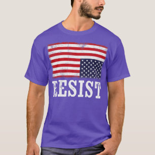 Camiseta Sinalizador Americano de Volta para Baixo Resiste 
