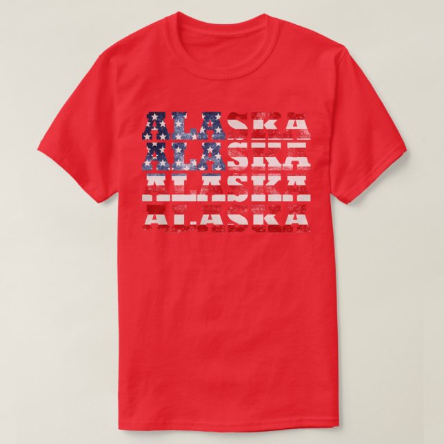 Camiseta Sinalizador Americano do Alasca (Frente do Design)