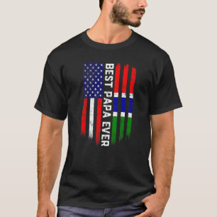 Camiseta Sinalizador Americano e Gâmbia Melhor Família Papa