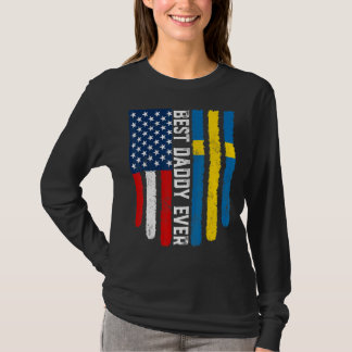 Camiseta Sinalizador Americano e Suecia Melhor Pai De Todos