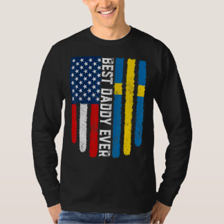 Camiseta Sinalizador Americano e Suecia Melhor Pai De Todos