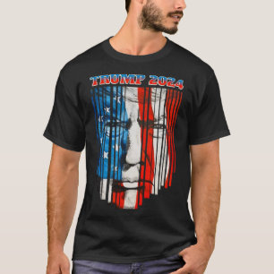 Camiseta Sinalizador Americano Face Trump Vintage Donald Tr