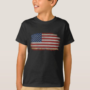 Camiseta SINALIZADOR AMERICANO PATRIÓTICO DISTRESSADO T-Shi