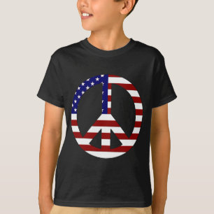 Camiseta Sinalizador americano Peace : EUA