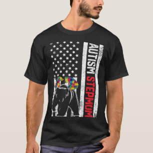 Camiseta Sinalizador Americano Stepman Bear Autismo Apoio d