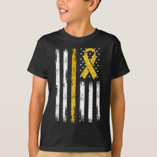 Camiseta Sinalizador Americano Vintage Cancer de Consciênci