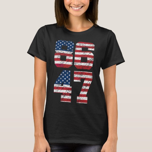Camiseta Sinalizador Anti-Trump 8647 Anti-Trump Retro Us Pr (Frente)