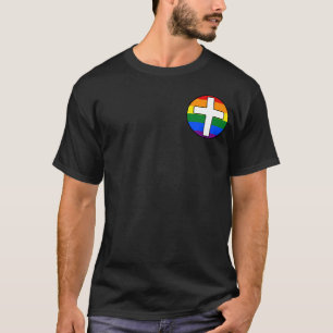 Camiseta Sinalizador Arco-Íris com Cruz Mensagem de retor