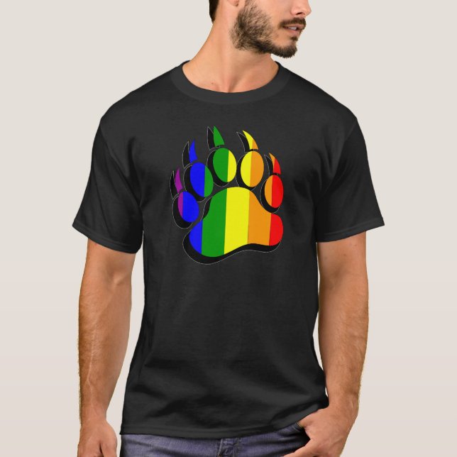Camiseta Sinalizador arco-íris de gay Bear (Frente)
