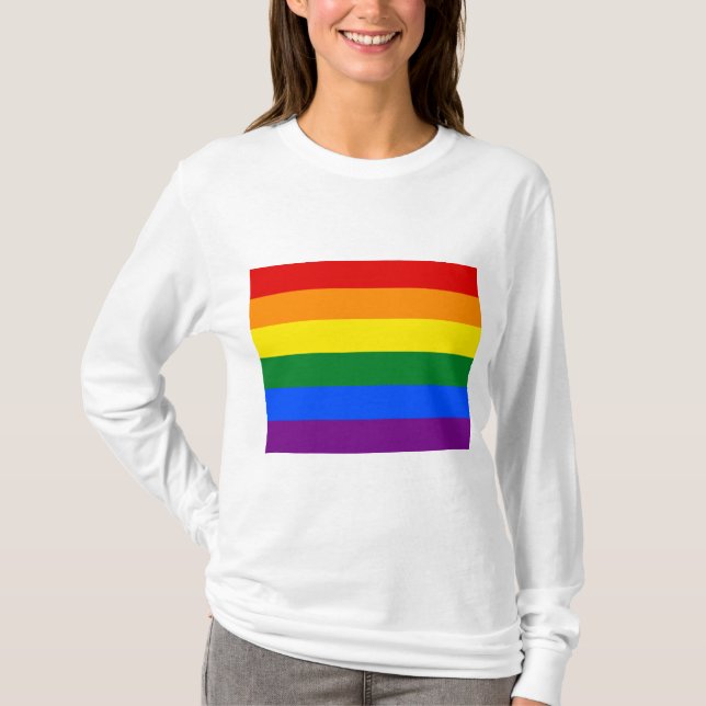 Camiseta Sinalizador arco-íris (LGBT) (Frente)