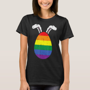 Camiseta Sinalizador Arco-Íris Ovo Coelho Orelha Páscoa Org