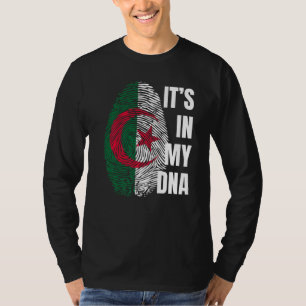 Camiseta Sinalizador argelino Dna Impressão Digital Mês