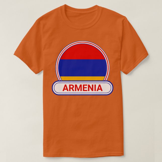 Camiseta Sinalizador Armênia para o Crachá da Armênia (Frente do Design)