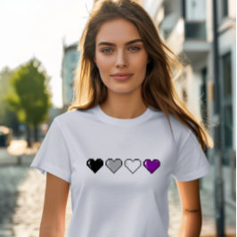 Camiseta Sinalizador Asexual Coração Pixel