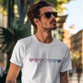Camiseta Sinalizador Bigender Coração Pixel