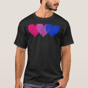 Camiseta Sinalizador Bissexual Corações Adoram Orgulho Lgbt