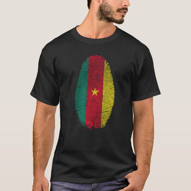 Camiseta Sinalizador Camarões Impressão Está No Meu Dna Cam (Frente)