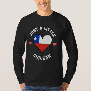 Camiseta Sinalizador chileno Coração Apenas Um Pequeno Chil
