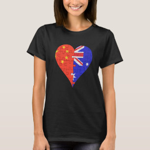Camiseta Sinalizador chinês australiano Heart