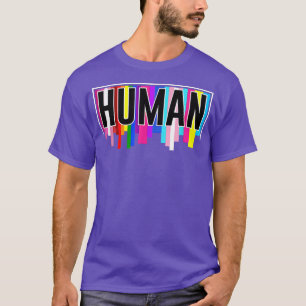 Camiseta Sinalizador Cor do arco-íris LGBT Humano Q Ortodia