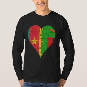 Camiseta Sinalizador Coração da Zâmbia Camarões